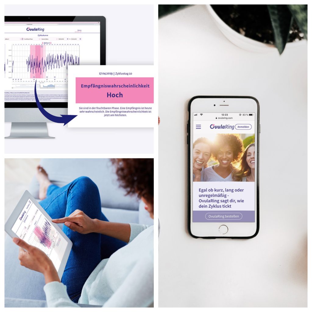 Ganz ohne Hormone: OvulaRing misst Eure Temperatur 288 Mal am Tag. Ideal für den Kinderwunsch oder zur Verhütung 3 Ring1Collage 2