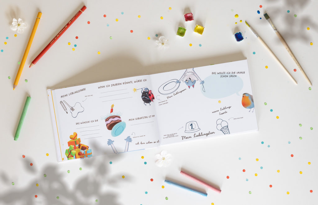 Konfettifotos: Wunderschöne Kinderfotos und liebevoll illustrierte Produkte 10 freundebuch4